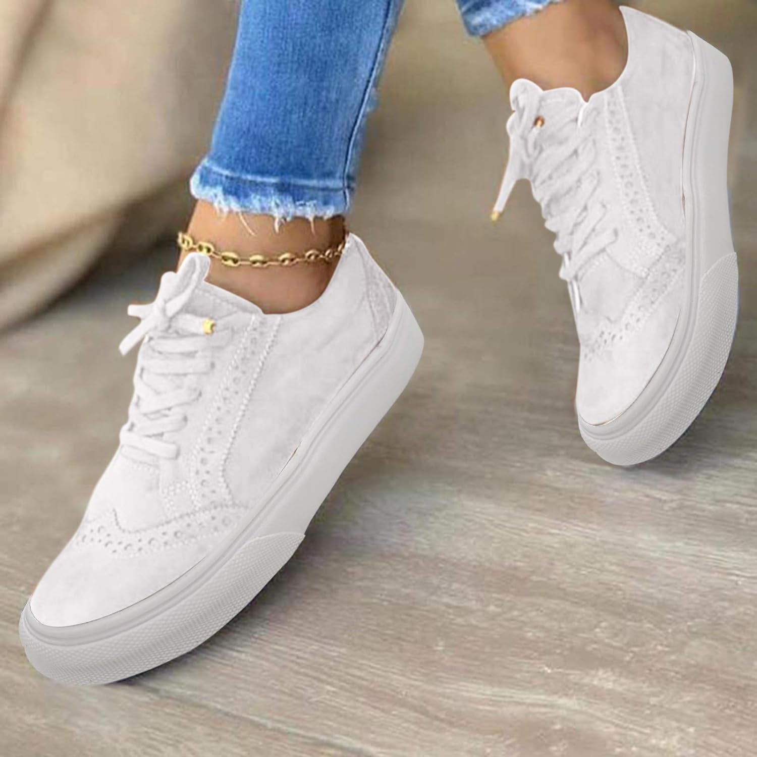 Walking Shoes for Women,Casual Women Shoes, 2021 Fashion Comfy Hollow Canvas Sports Shoes Casual Slip on Sneakers Summer Travel Loafers White