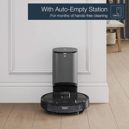 DEEBOT N8+ Vacuum & Mop Robot with Advanced Laser Mapping and Auto-Empty Station, Robot Vacuum, Self-Emptying, Smart Mapping, Wi-Fi Connected, LIDAR Navigation, Mop Combo, Pet Hair