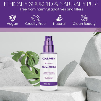 Collagen Face Serum - Dermatologist Tested, Anti-Aging, Skin Tightening, Hydrating - Clean Beauty, Cruelty-Free Korean Skin Care for All Skin Types - 1.69 Fl. Oz