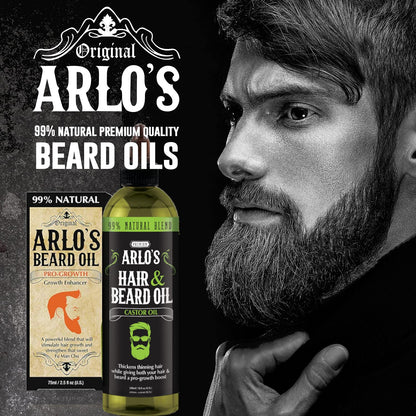 Hair and Beard Oil with Castor Oil 8 Oz. - Hair Oil, Mustache Oil and Beard Oil Growth