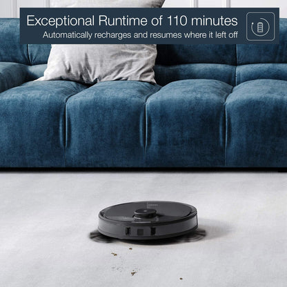 DEEBOT N8+ Vacuum & Mop Robot with Advanced Laser Mapping and Auto-Empty Station, Robot Vacuum, Self-Emptying, Smart Mapping, Wi-Fi Connected, LIDAR Navigation, Mop Combo, Pet Hair