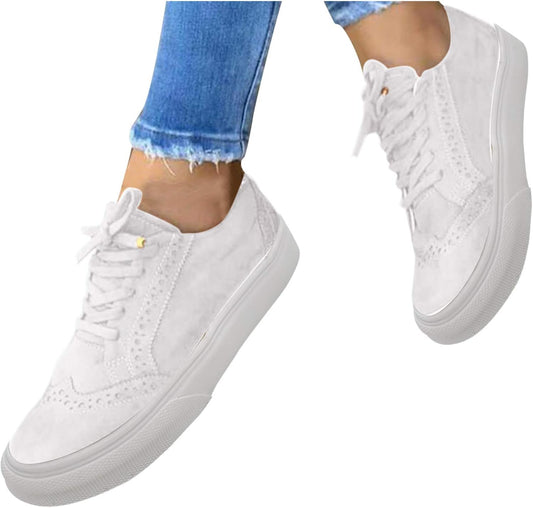 Walking Shoes for Women,Casual Women Shoes, 2021 Fashion Comfy Hollow Canvas Sports Shoes Casual Slip on Sneakers Summer Travel Loafers White
