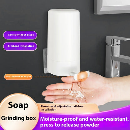 Soap Grinder Dispenser Soap Box Wall Mounted Dry Organizer Box Soap Powder Grinding Box for Restaurant Kitchen Office Gyms Hotel