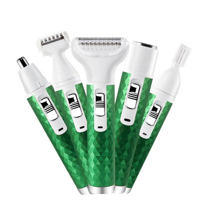 Electric Razor for Women,5 in 1 Electric Shaver for Women, Portable Rechargeable Hair Trimmer Wet and Dry Cordless Women Shaver Hair Remover for Face, Legs, Nose and Bikini